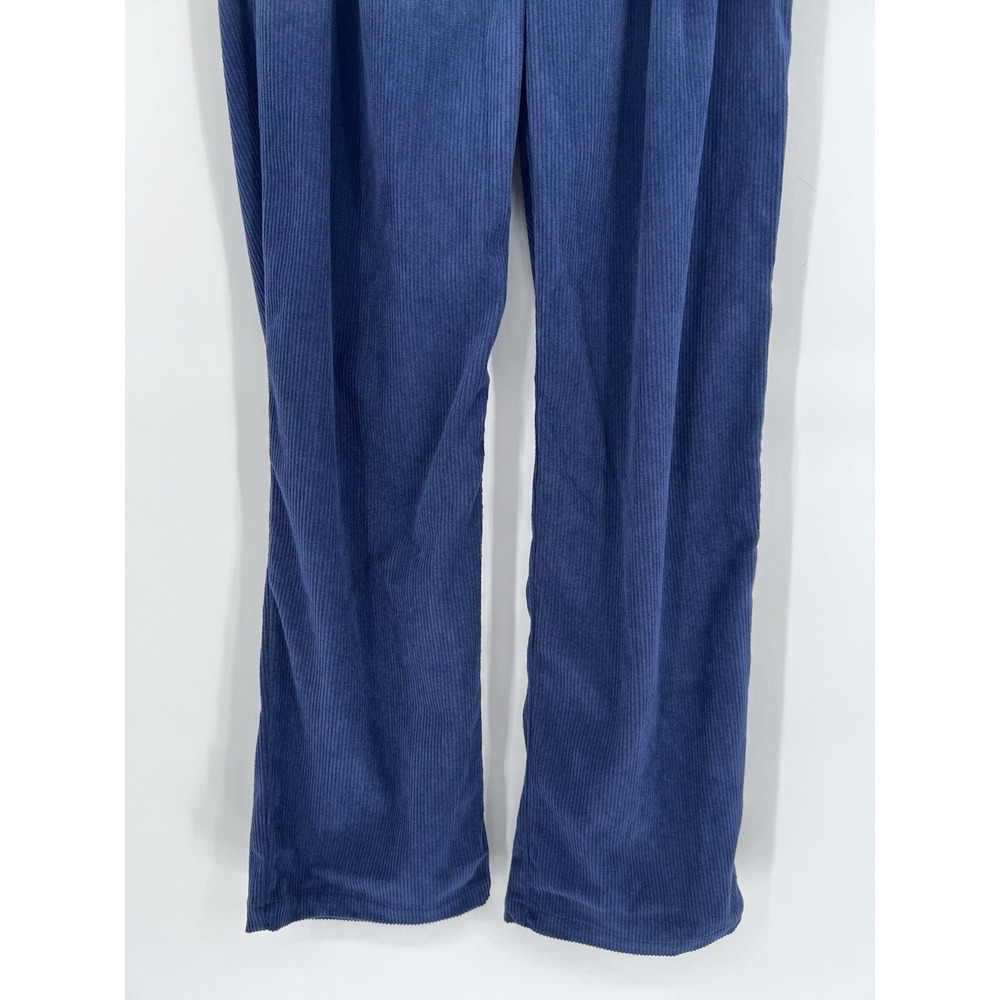 Halara Mid Rise Zipper Pocket Corduroy Casual Pants Womens Navy Blue AuraCord - Picture 4 of 14
